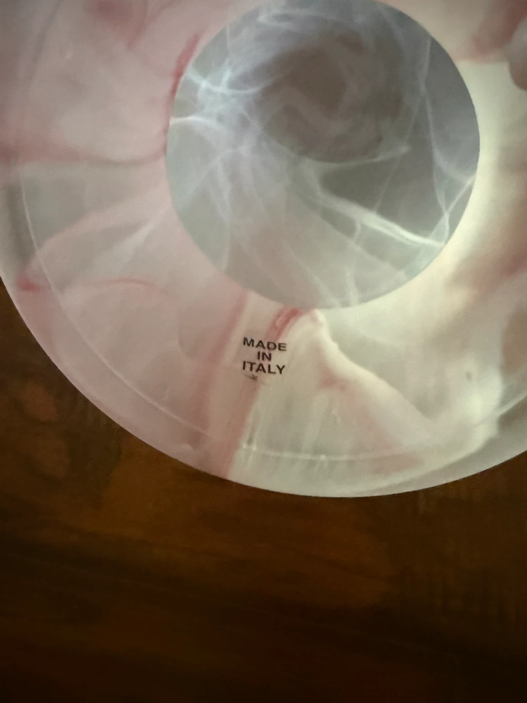 Pink and White Swirled Glass Vase made in Italy - photo 2