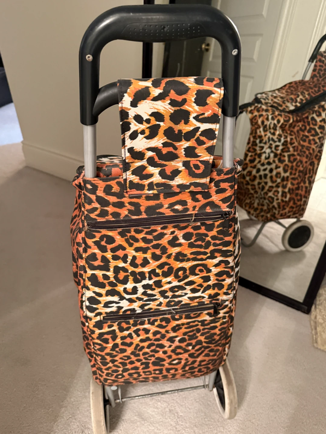 Leopard Print Shopping Trolley
