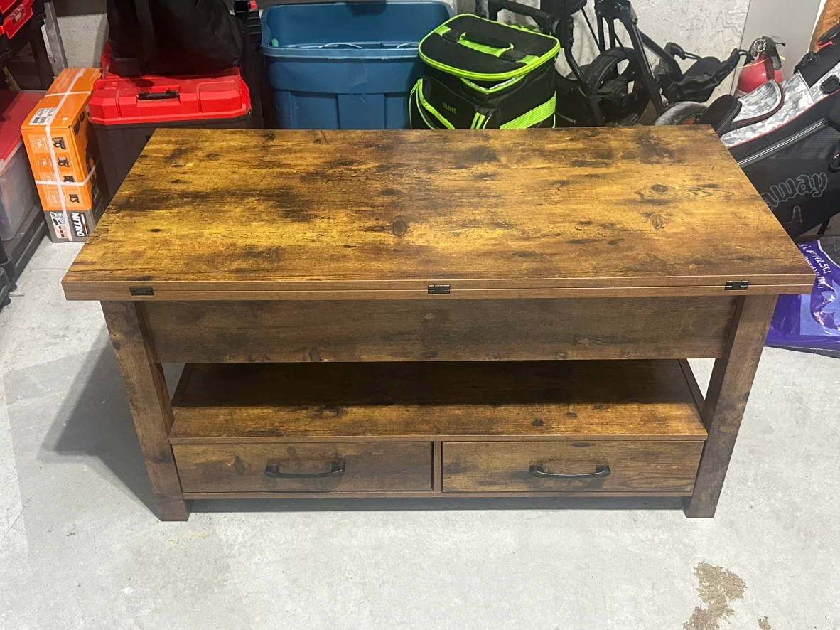 Rustic Lift-Top Coffee Table with Storage