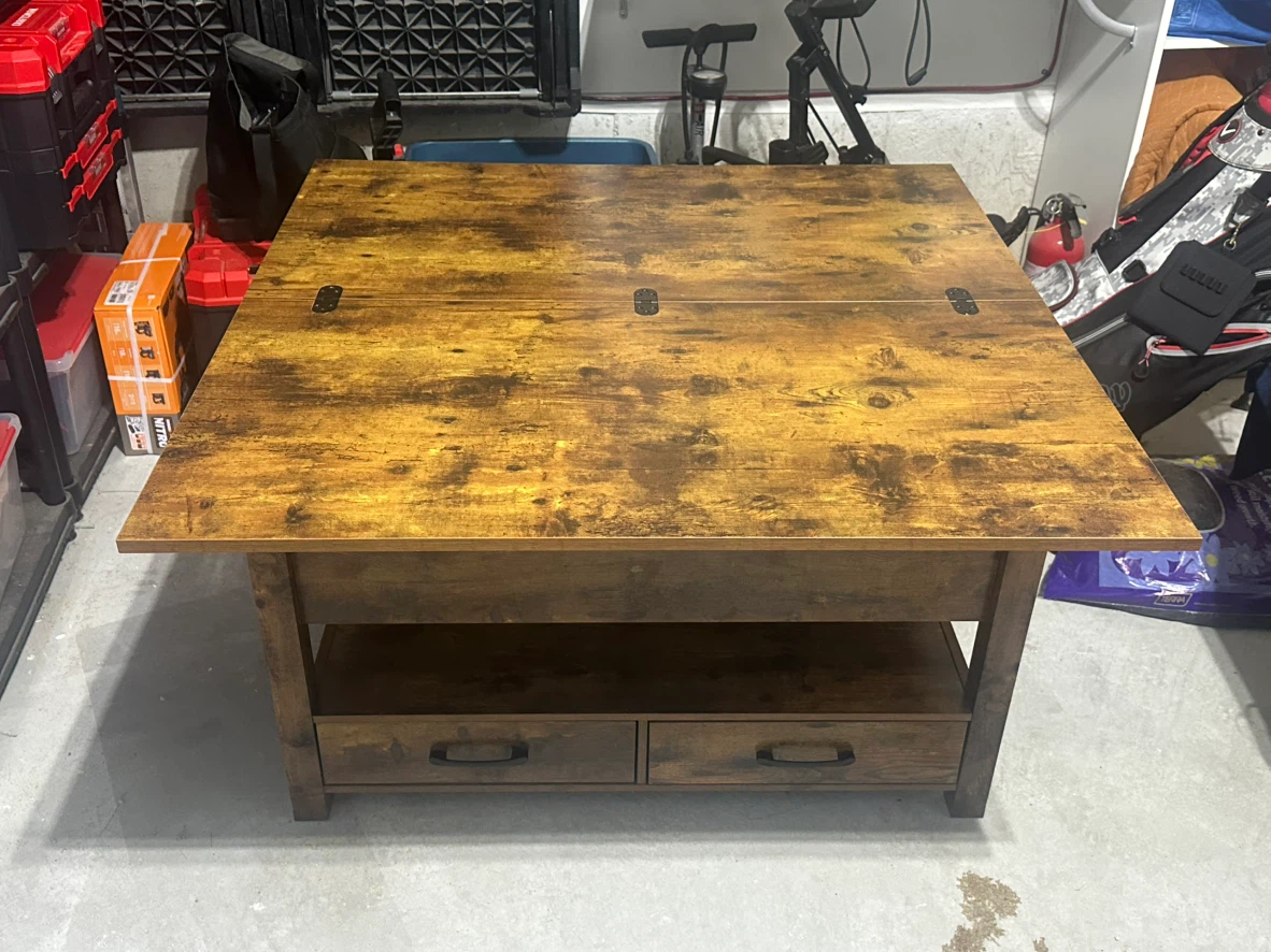 Rustic Lift-Top Coffee Table with Storage - photo 2