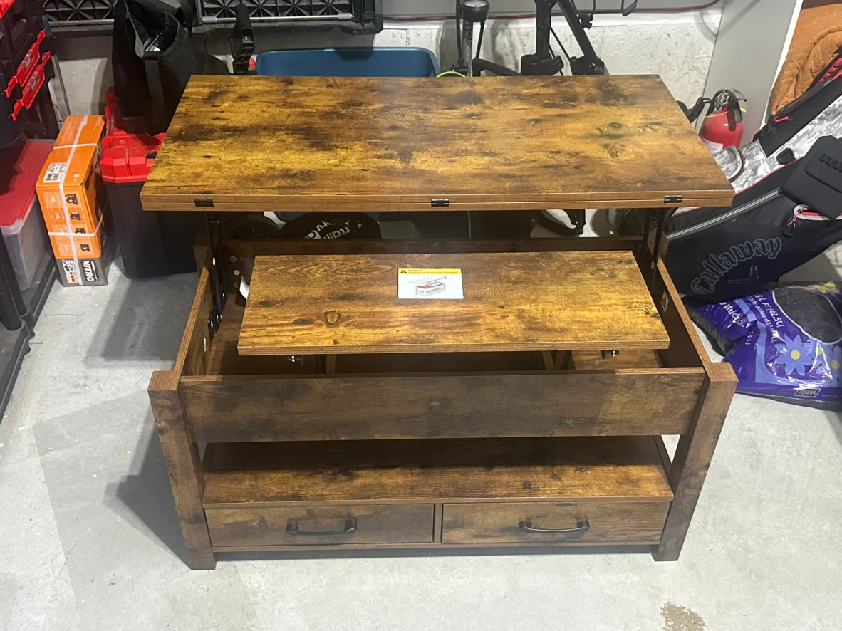 Rustic Lift-Top Coffee Table with Storage - photo 3