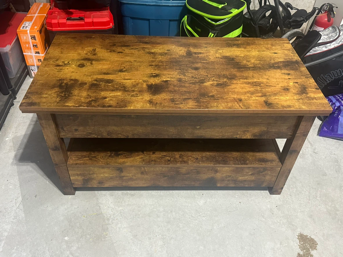 Rustic Lift-Top Coffee Table with Storage - photo 4
