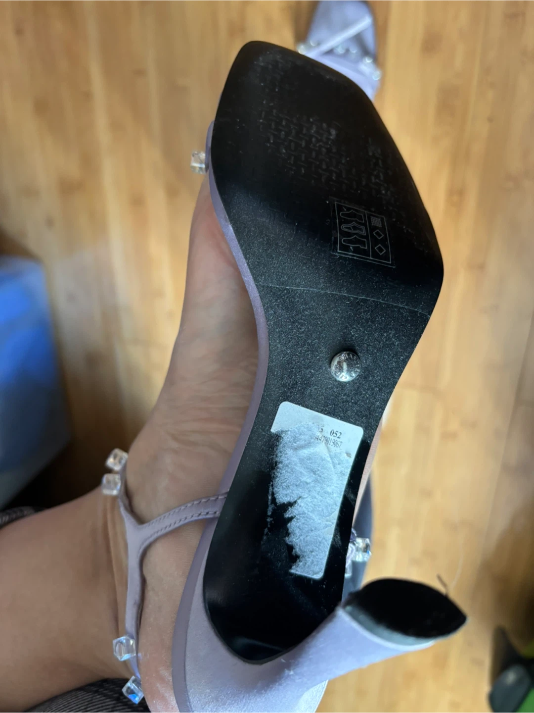 Charles & Keith Lavender Crystal Heeled Sandals - photo 4