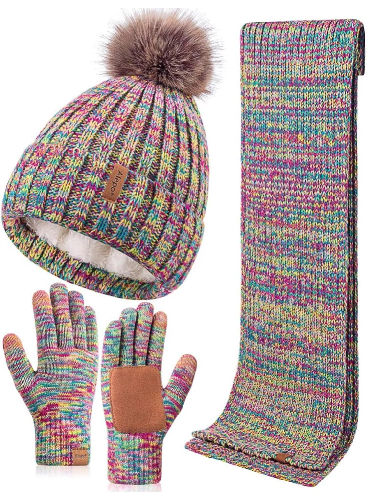Winter Beanie, Scarf, and Glove Set