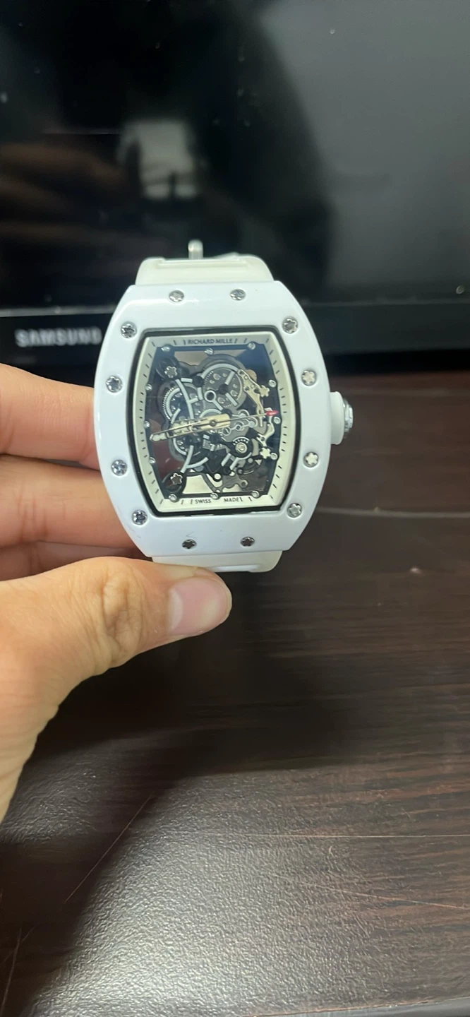 Richard Mille Style Skeleton Watch - White