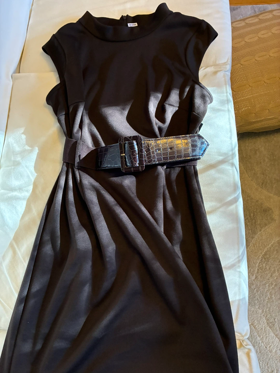 NWT dress brown Chocolate Belted Jersey Dress Size 12 - photo 4