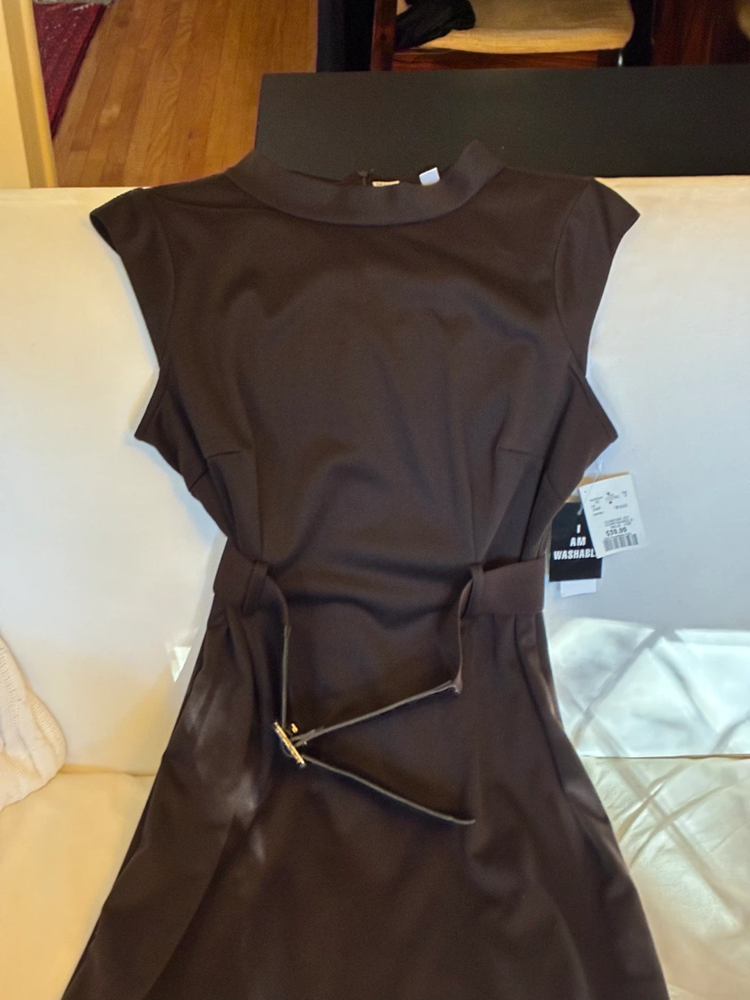 NWT dress brown Chocolate Belted Jersey Dress Size 12 - photo 5