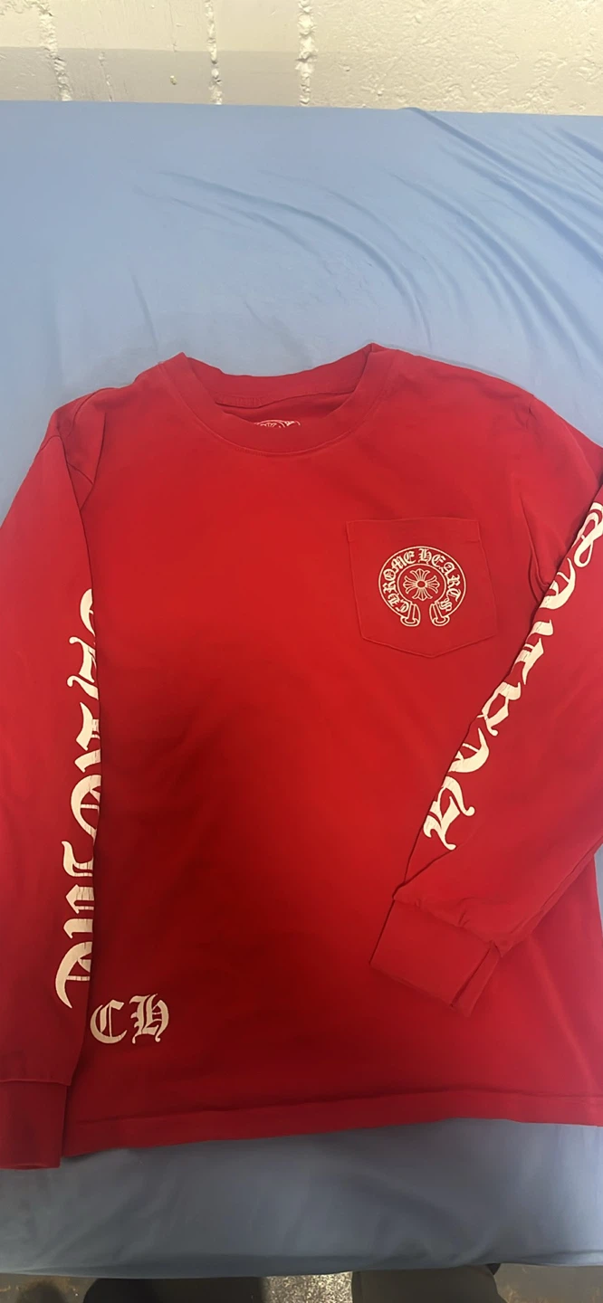 Chrome Hearts Red Long Sleeve Tee