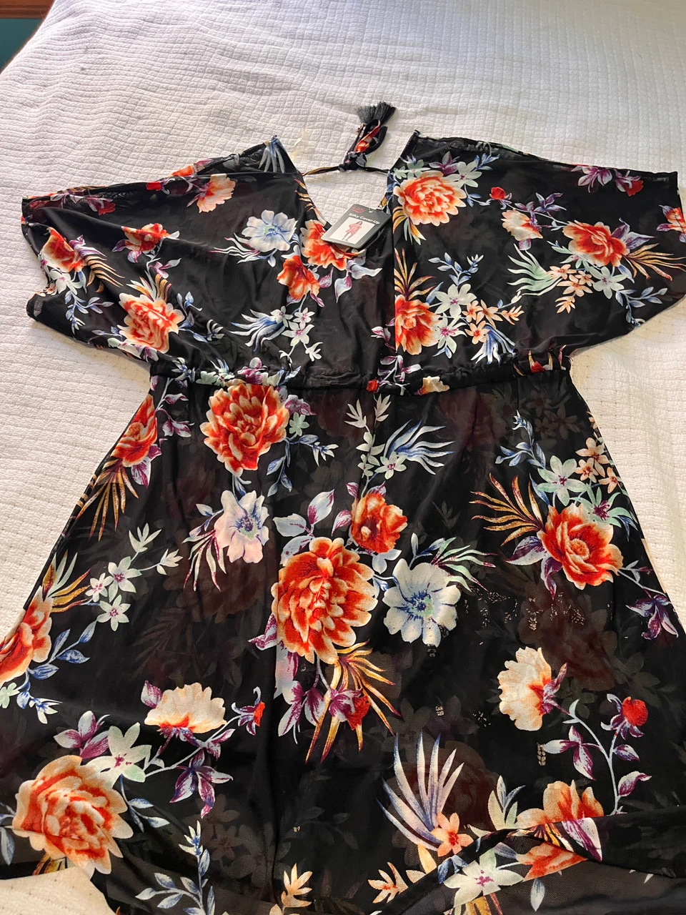 Lildy Floral Silky Cover-Up - photo 3