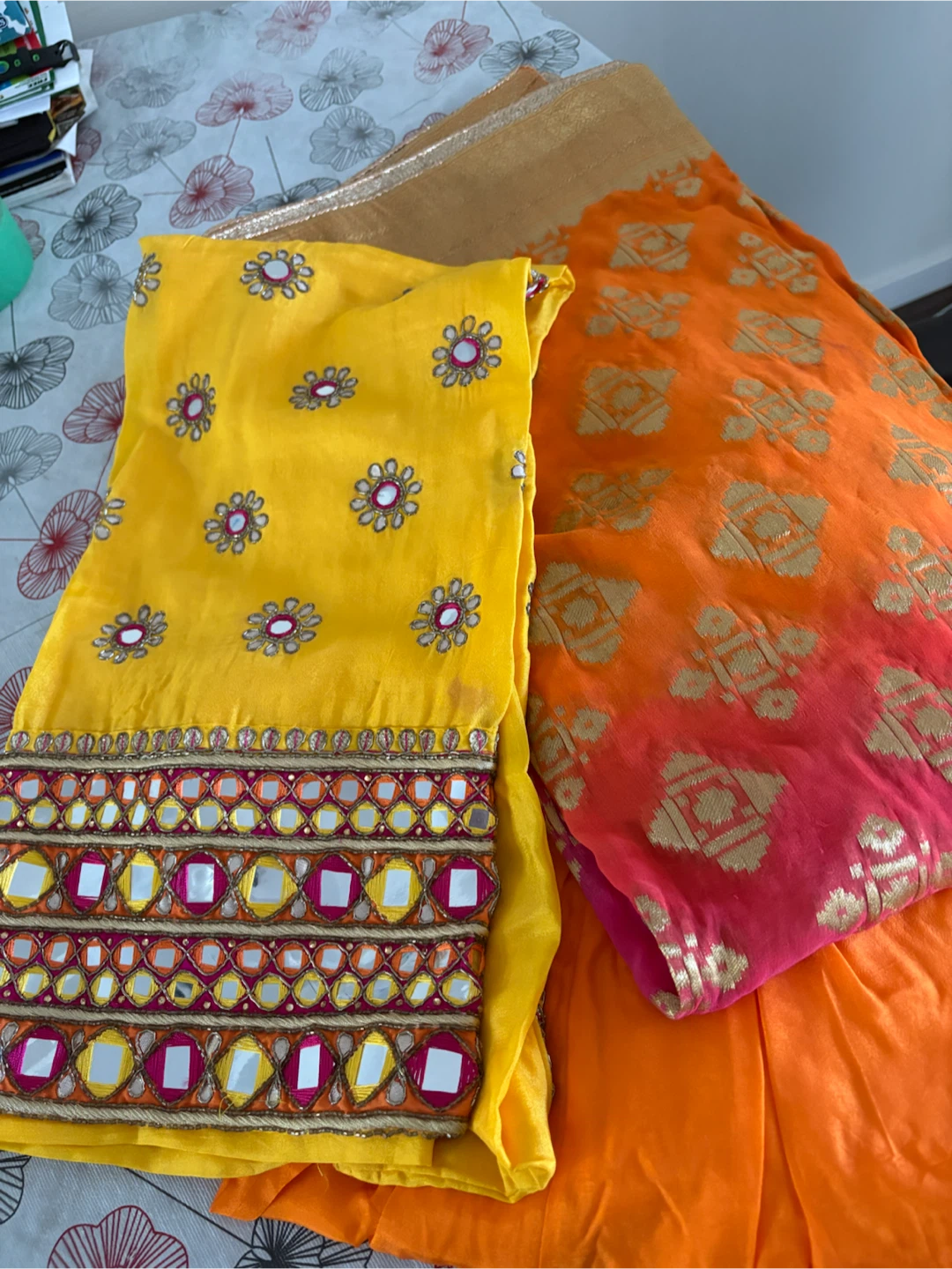 Bright Yellow and Orange Salwar Kameez Suit - photo 2
