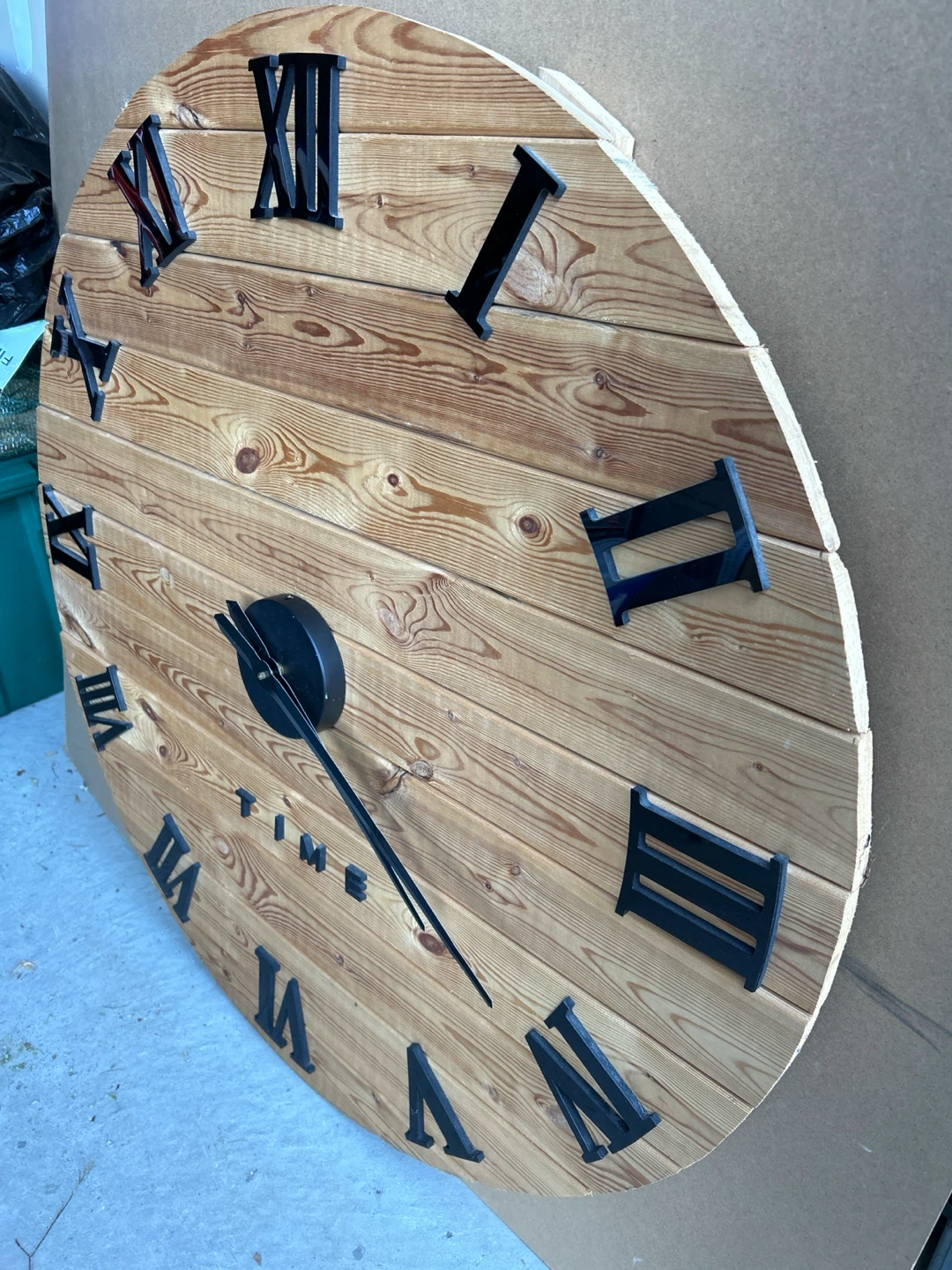 Handmade Large Wooden Wall Clock - photo 3