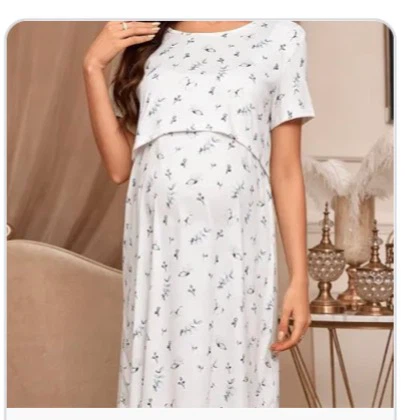 Maternity Floral Print Nursing Dress