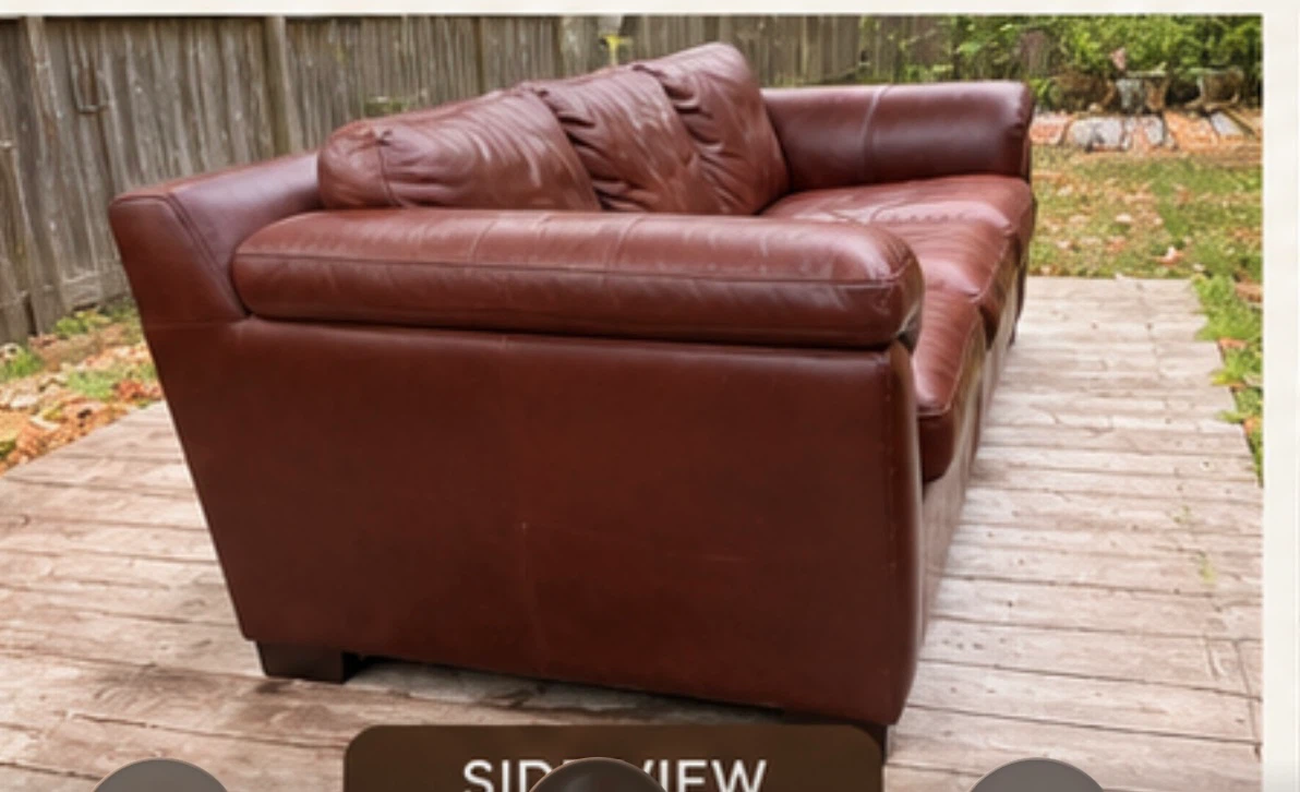 Three-Seater Leather Sofa - photo 2