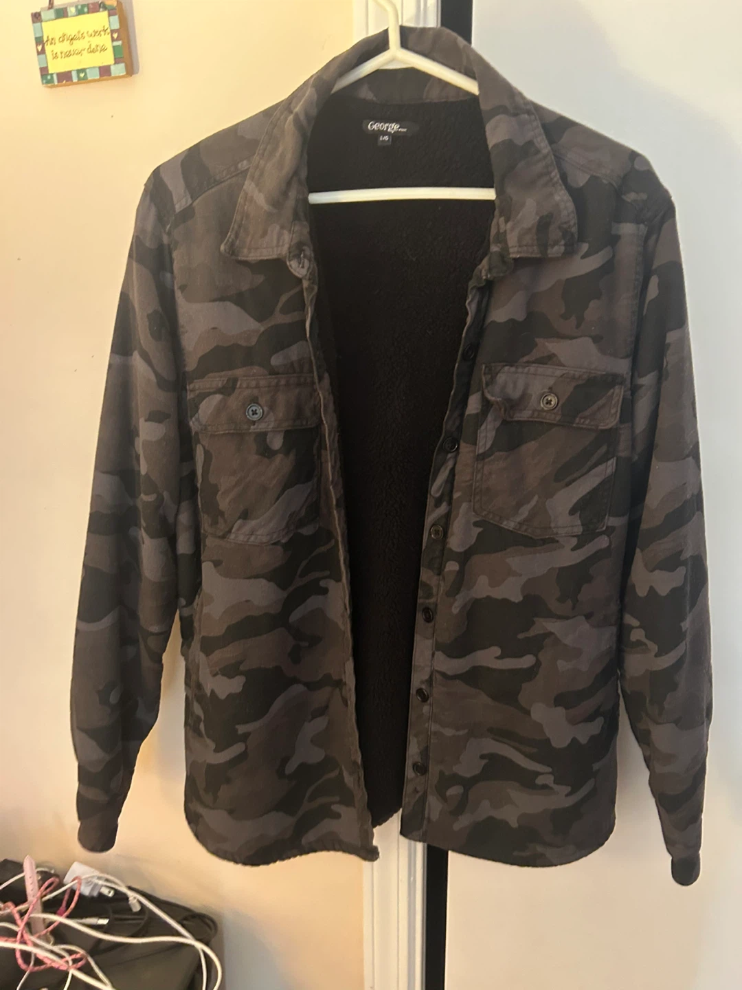 George Camo Sherpa-Lined Shirt Jacket