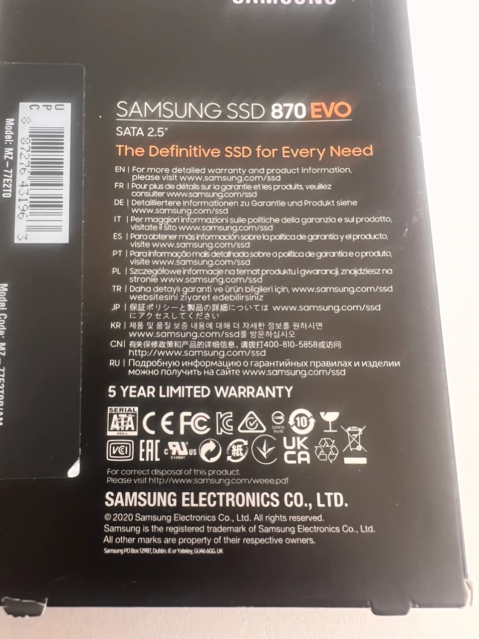 Samsung 870 EVO 2TB SATA SSD - photo 2