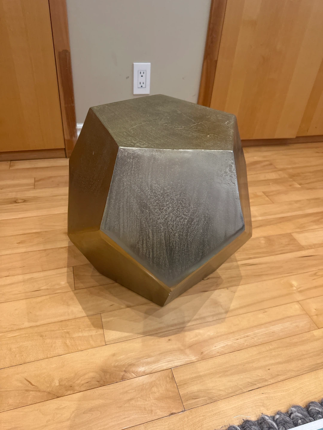 West Elm Geometric Gold Side Table
