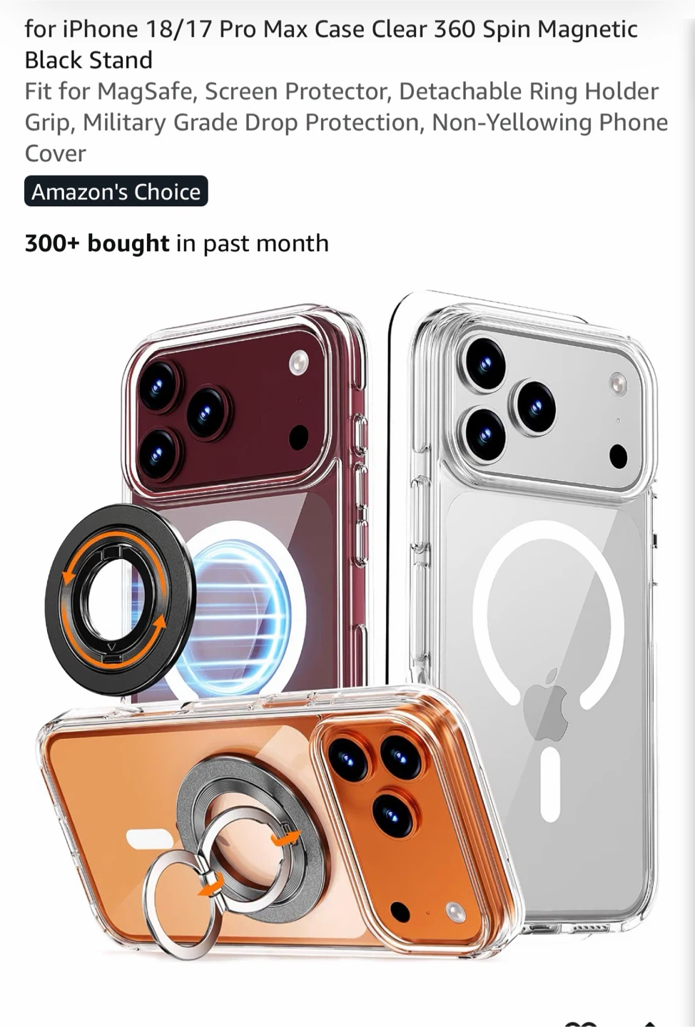 Clear Magnetic Case for iPhone 18/17 Pro Max