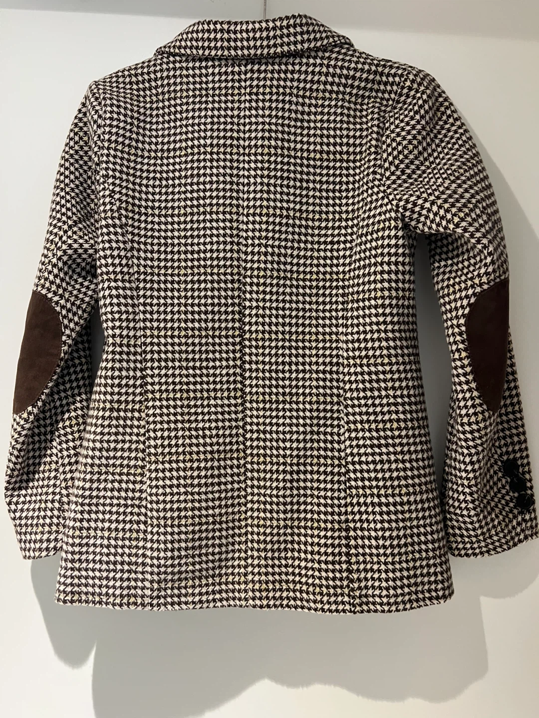 Women's Houndstooth Blazer with Elbow Patches - photo 3