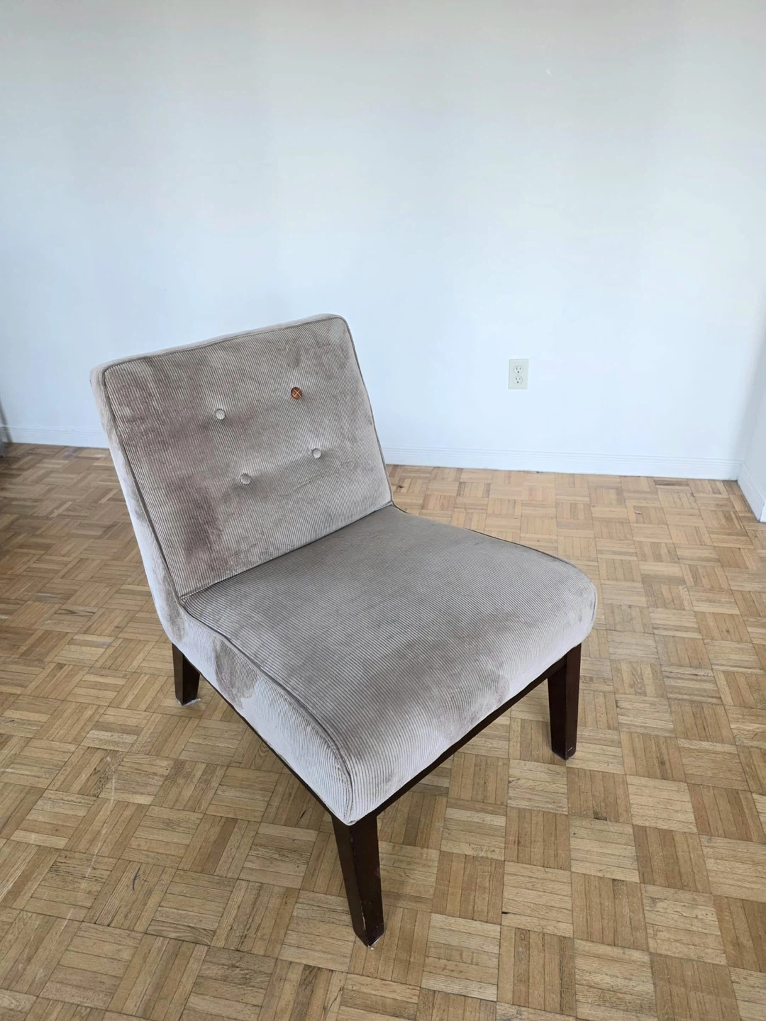 Taupe Corduroy Accent Chair