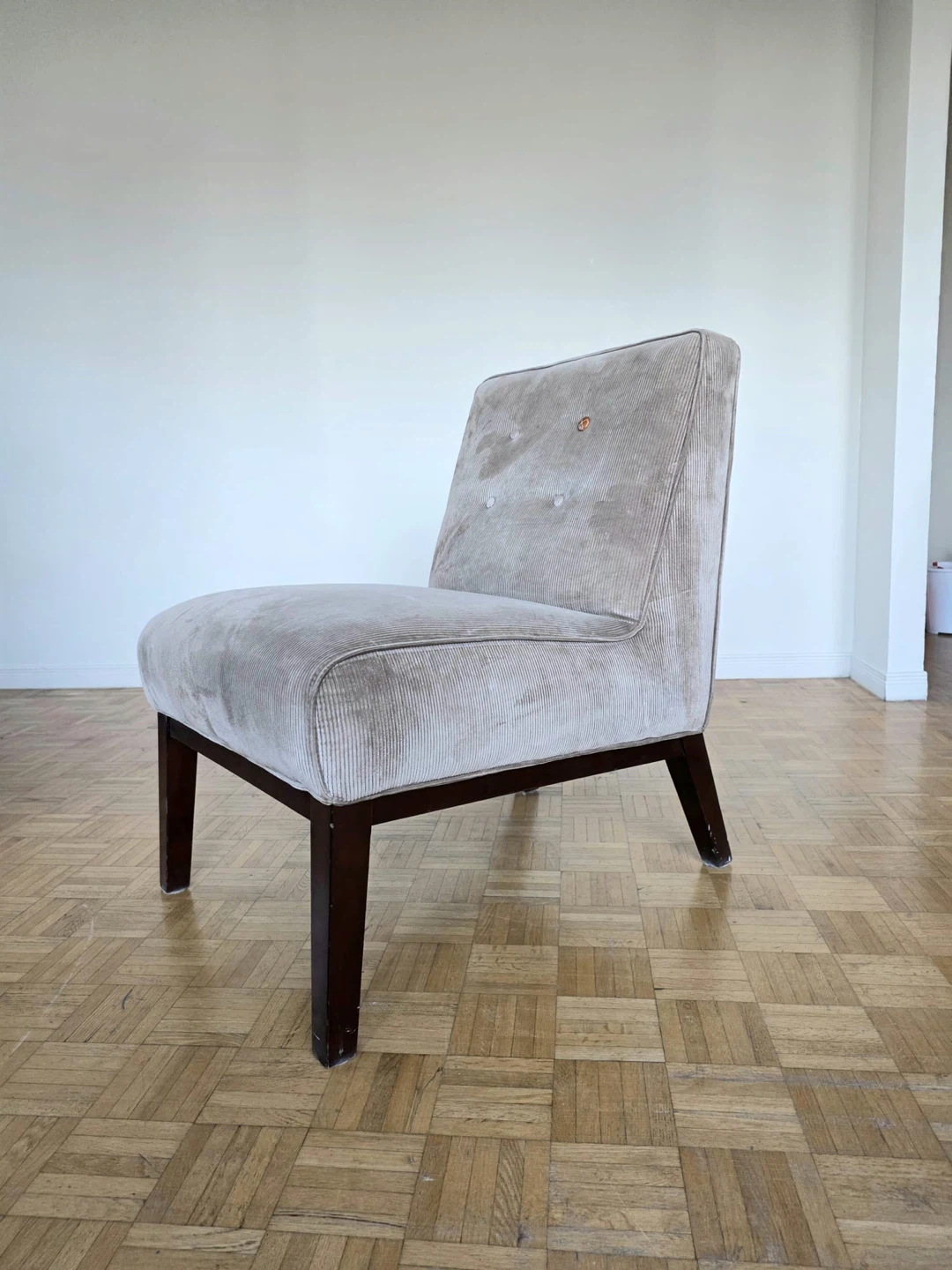 Taupe Corduroy Accent Chair - photo 2