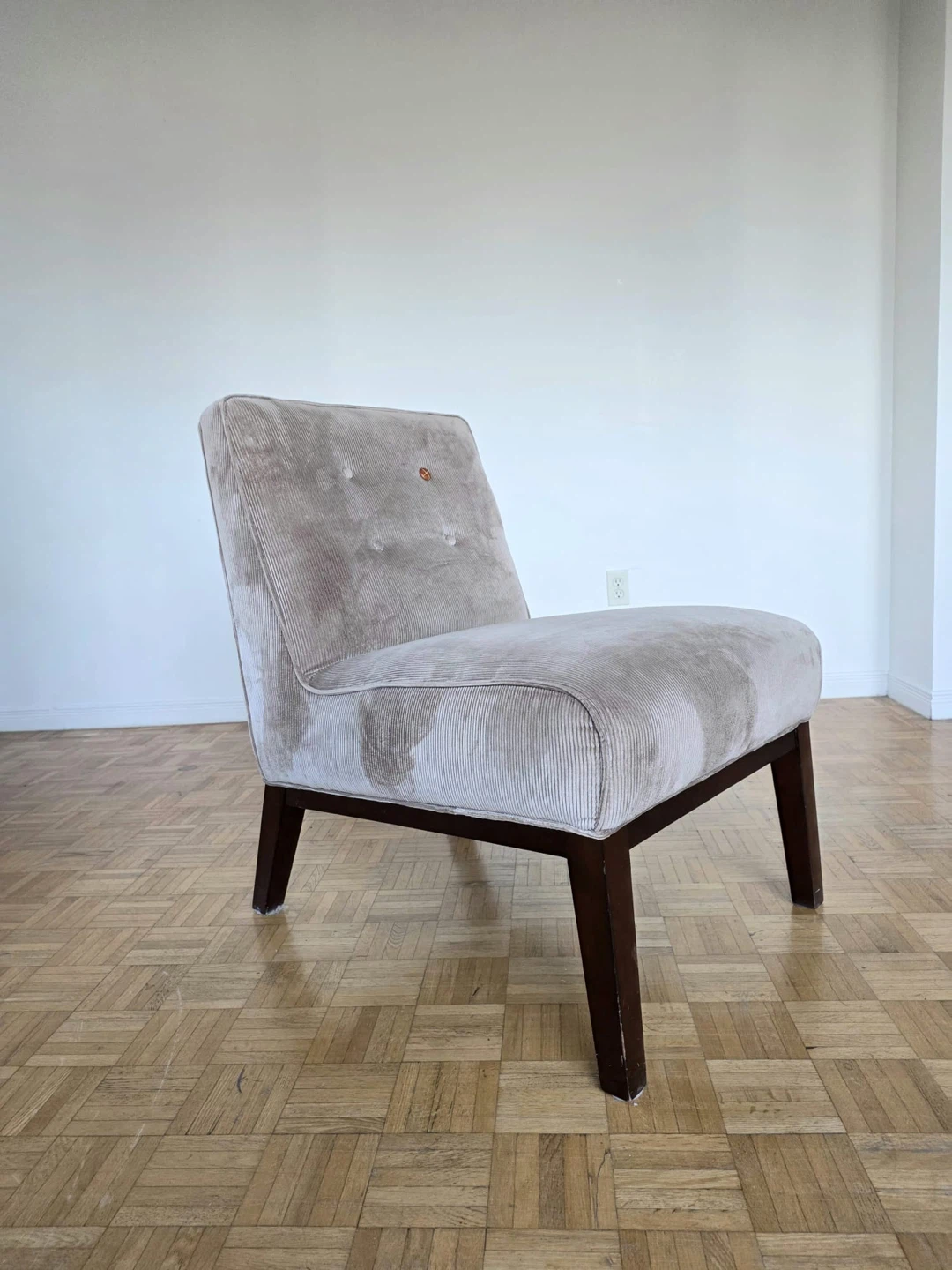 Taupe Corduroy Accent Chair - photo 3
