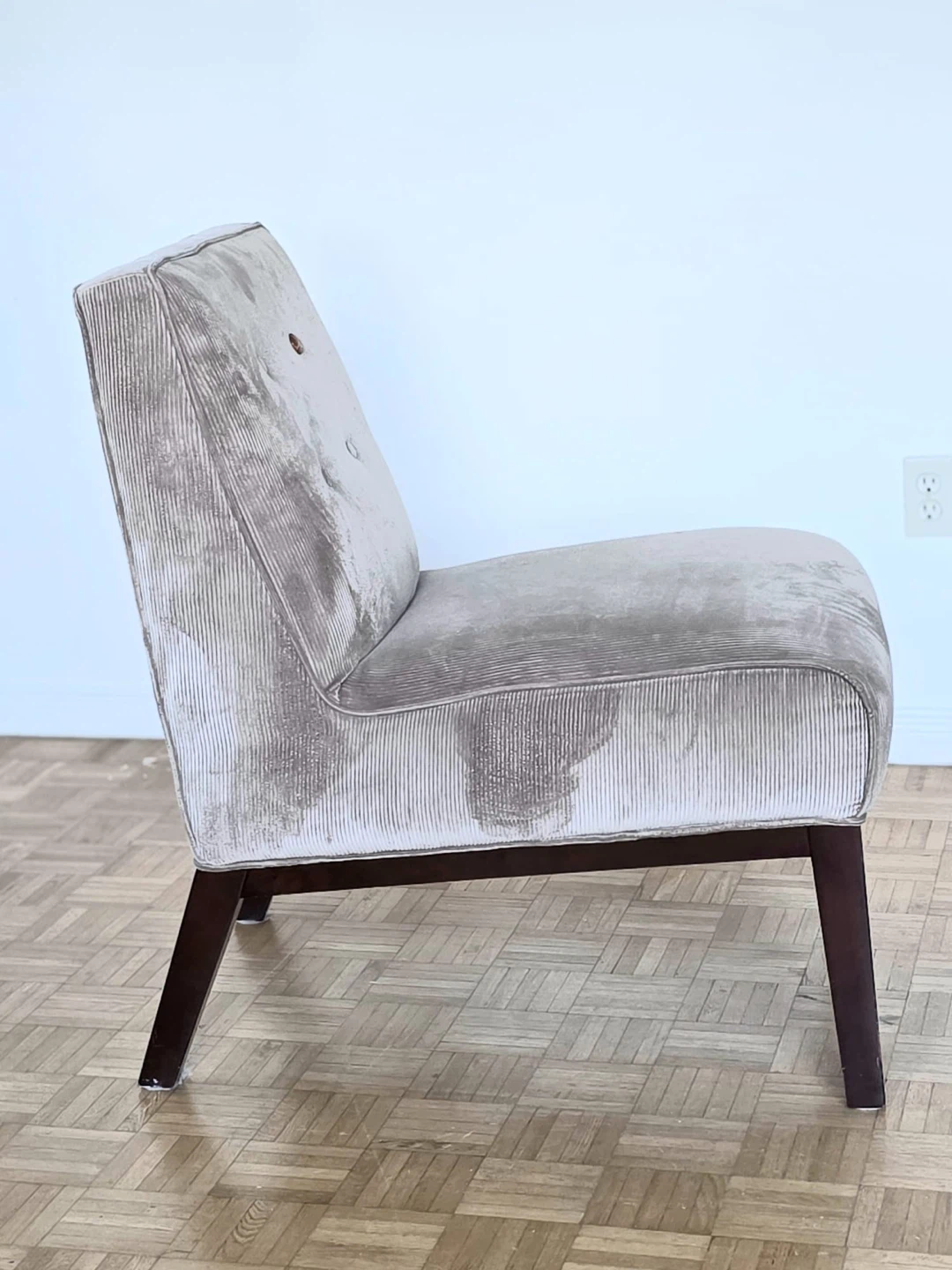 Taupe Corduroy Accent Chair - photo 4