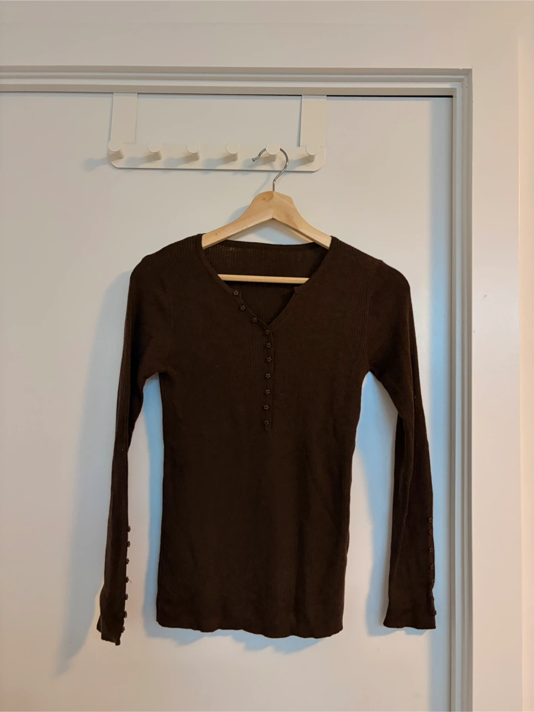 Ribbed Long Sleeve Henley Tops (3 colours) - photo 3