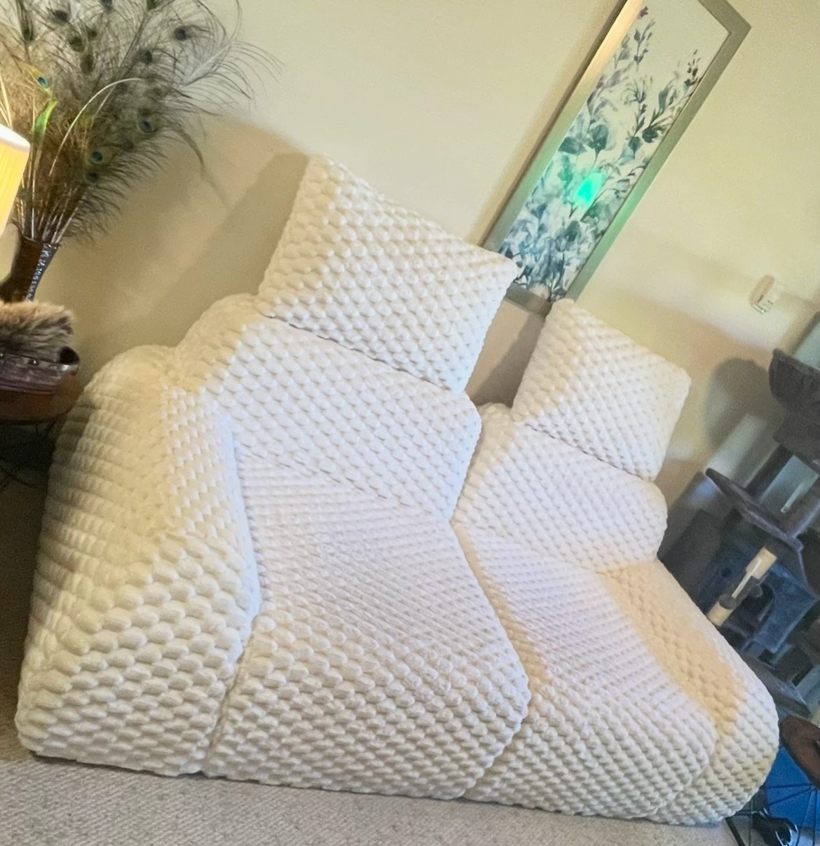 Textured Modular Floor Couch