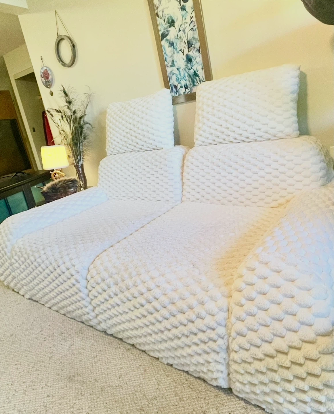 Textured Modular Floor Couch - photo 2