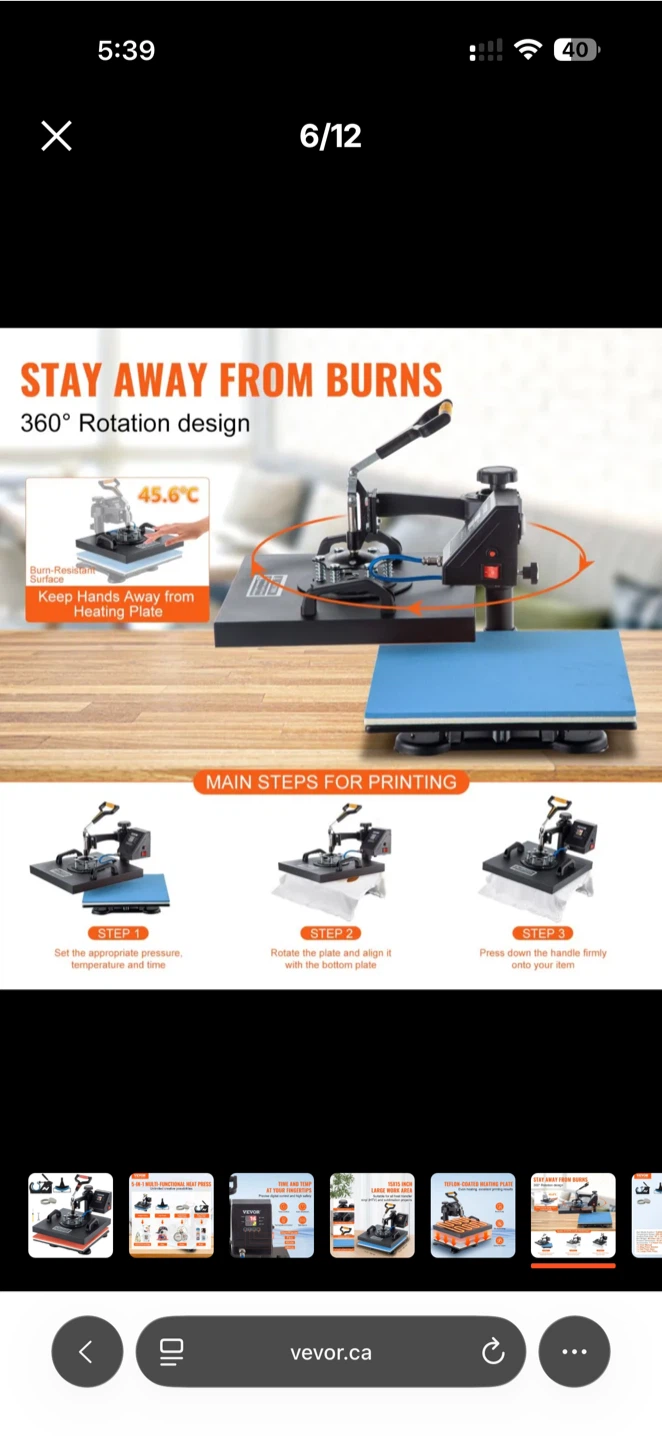 VEVOR 5-in-1 Heat Press Machine 15x15 inch - photo 3