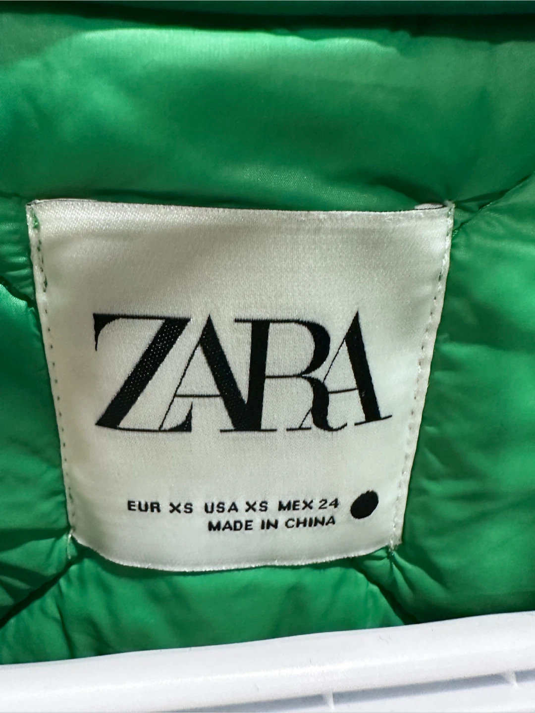 Zara Quilted Hooded Jacket Green - photo 2