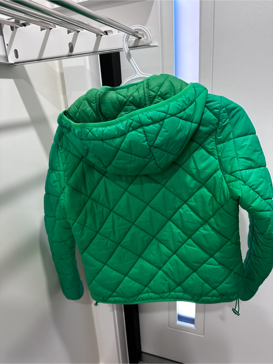 Zara Quilted Hooded Jacket Green - photo 3
