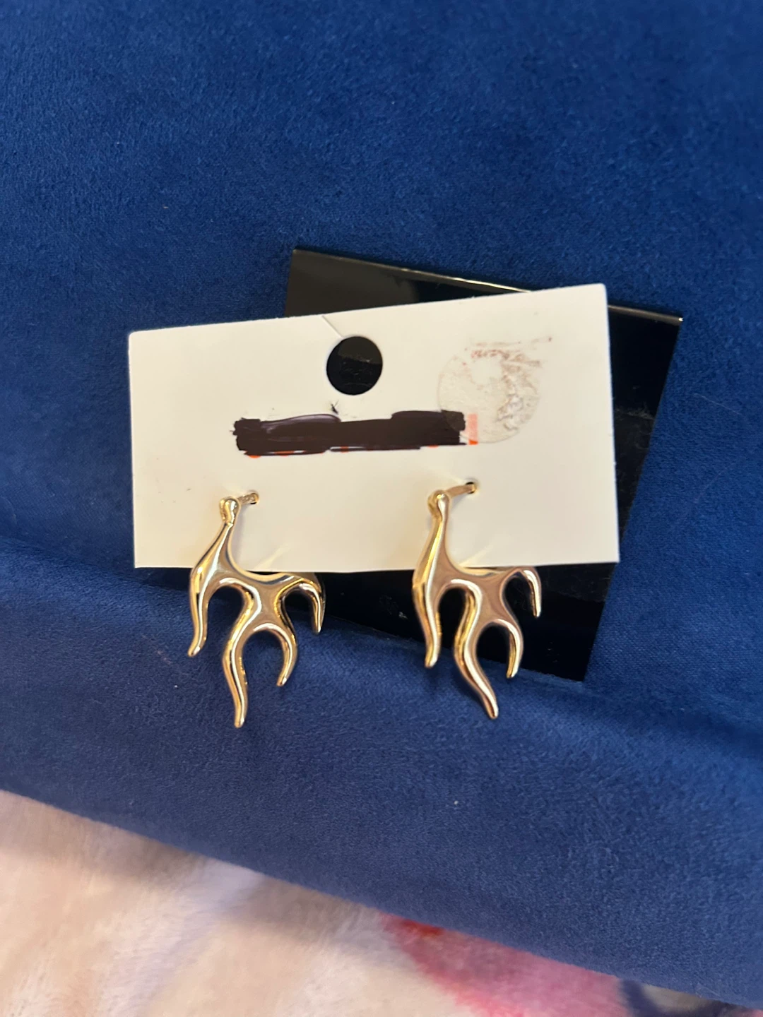 Gold-tone flame earrings