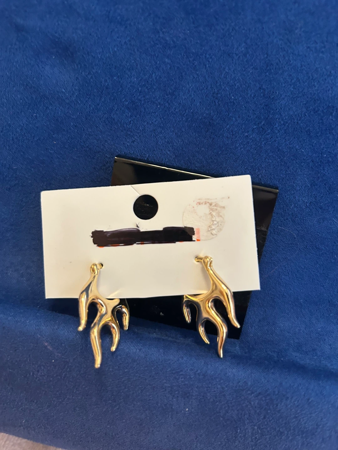 Gold-tone flame earrings - photo 4