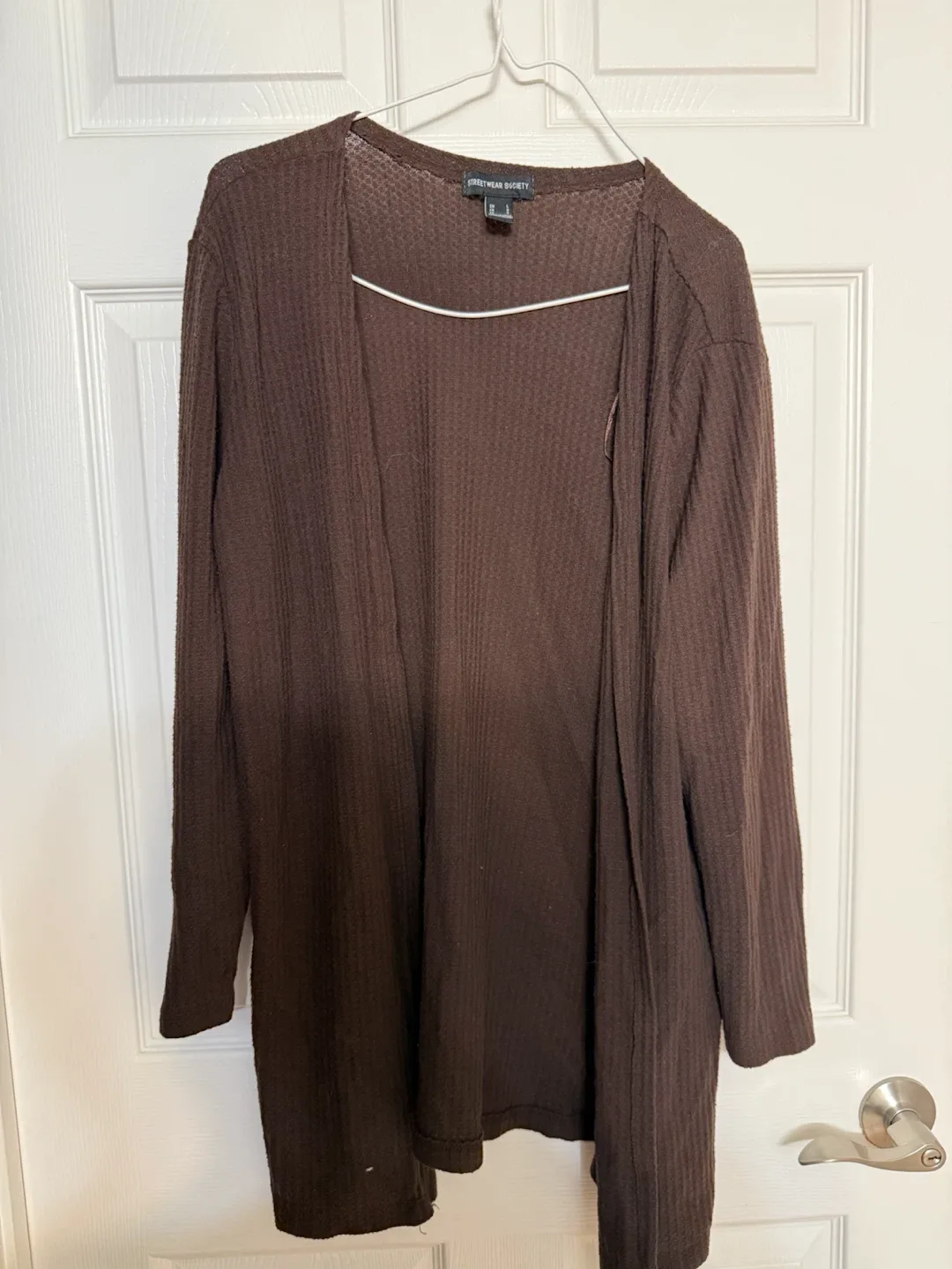 Streetwear Society Brown Waffle Knit Cardigan