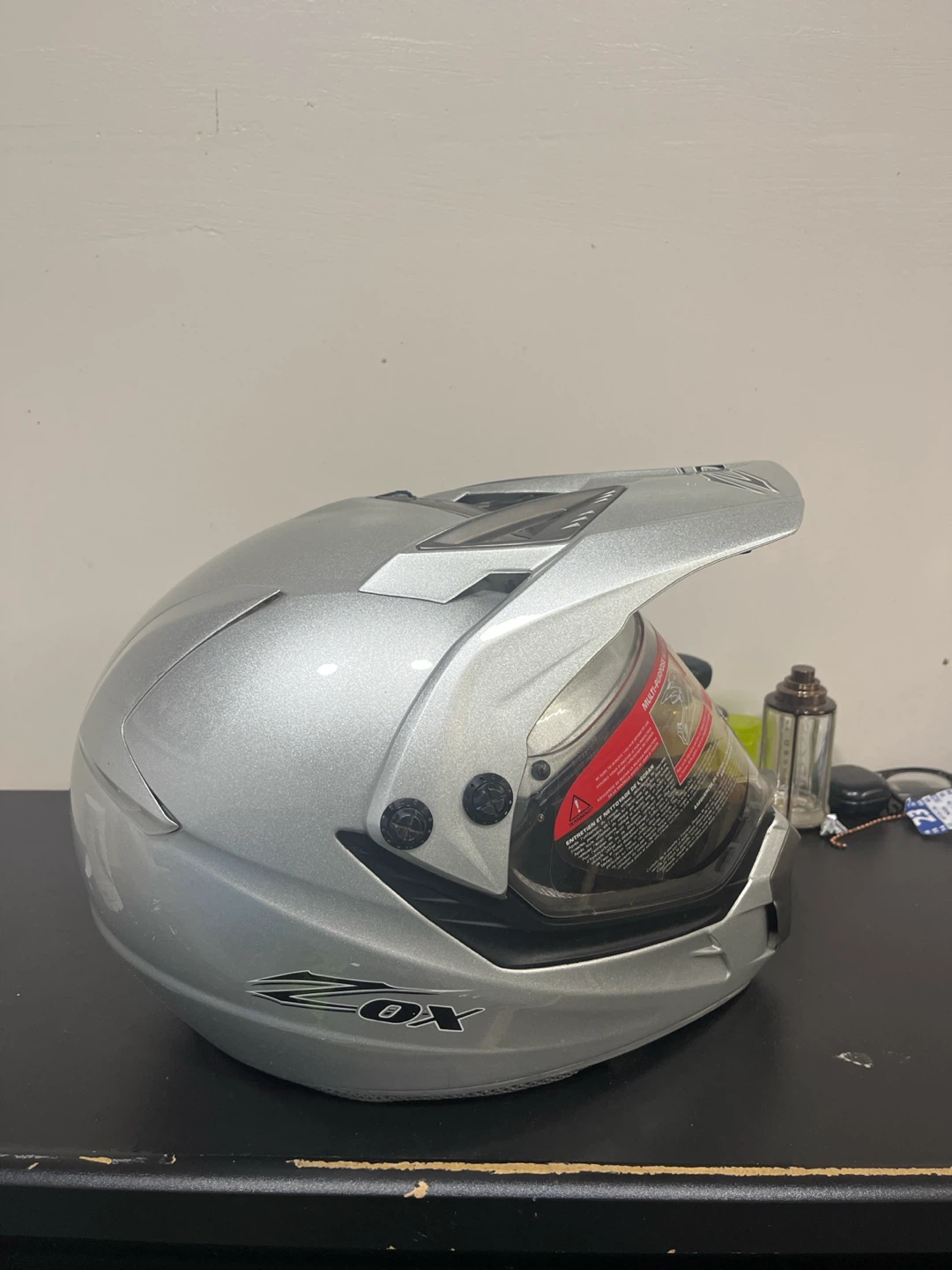 Zox Roost RX/SX Motorcycle Helmet Silver XL