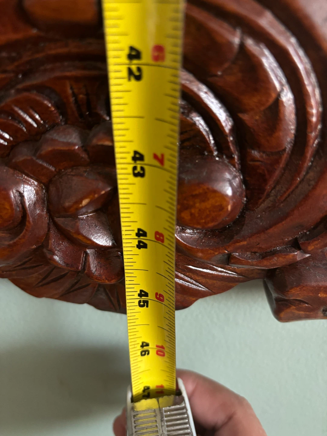 Ornate Carved Wood Wall Mirror - photo 3