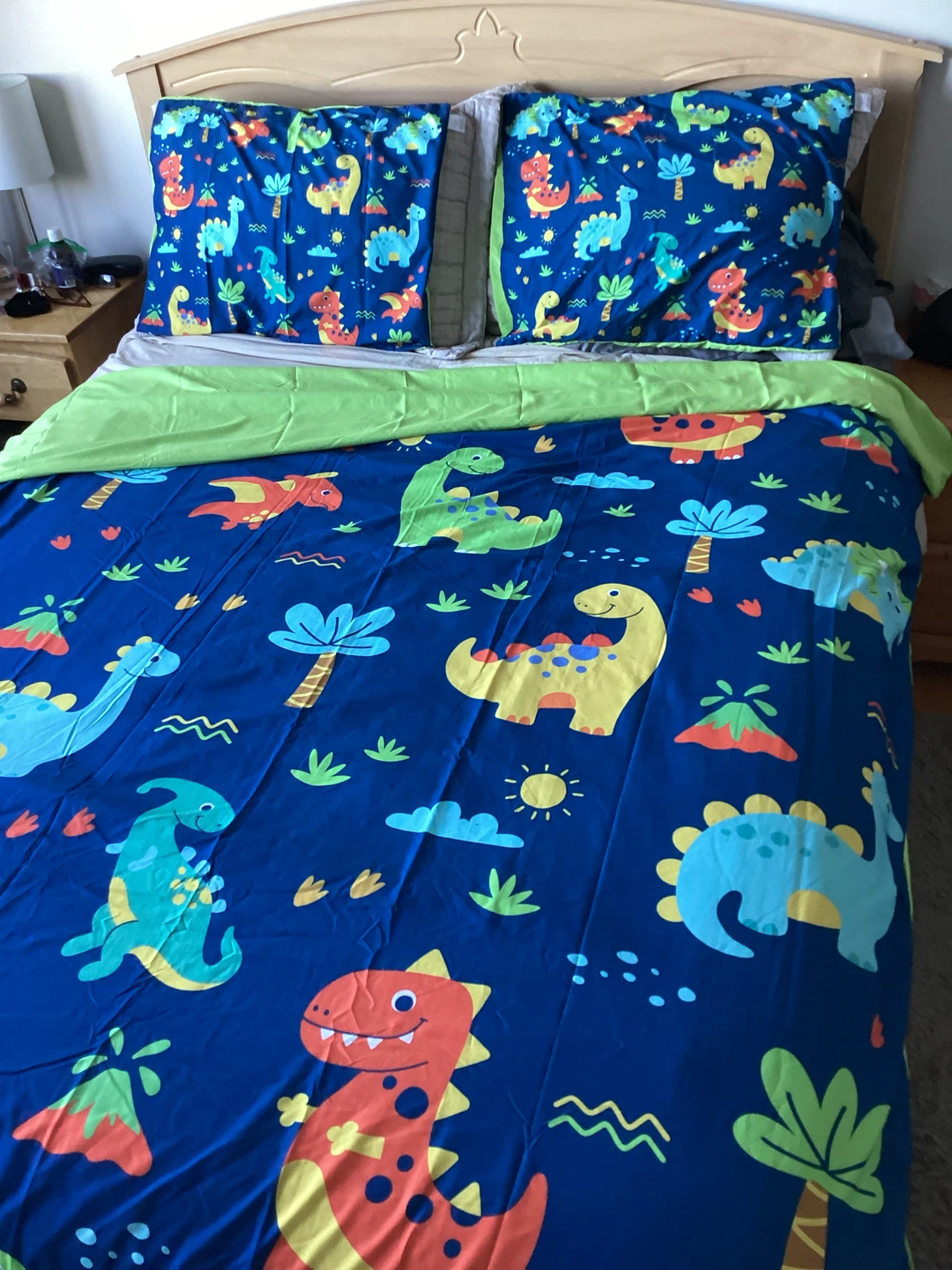 Kids Dinosaur reversible Duvet Cover Set - Full Size