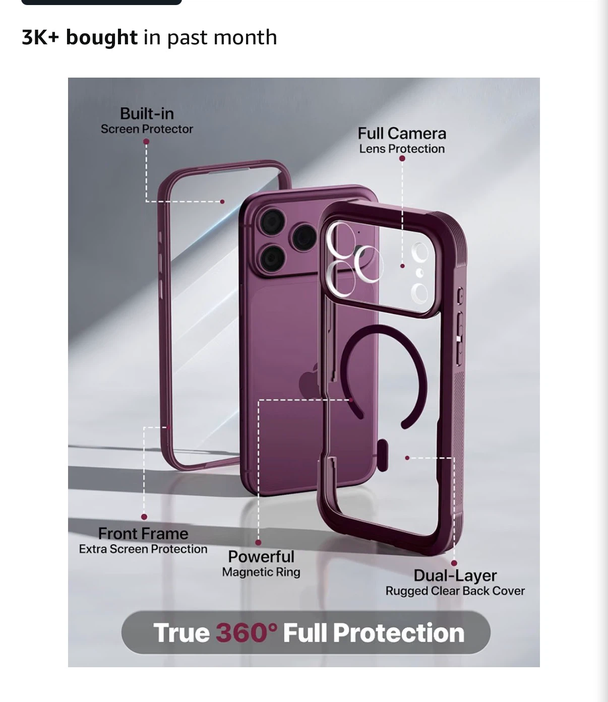 Diaclara Burgundy Case for iPhone 18 Pro Max - photo 4