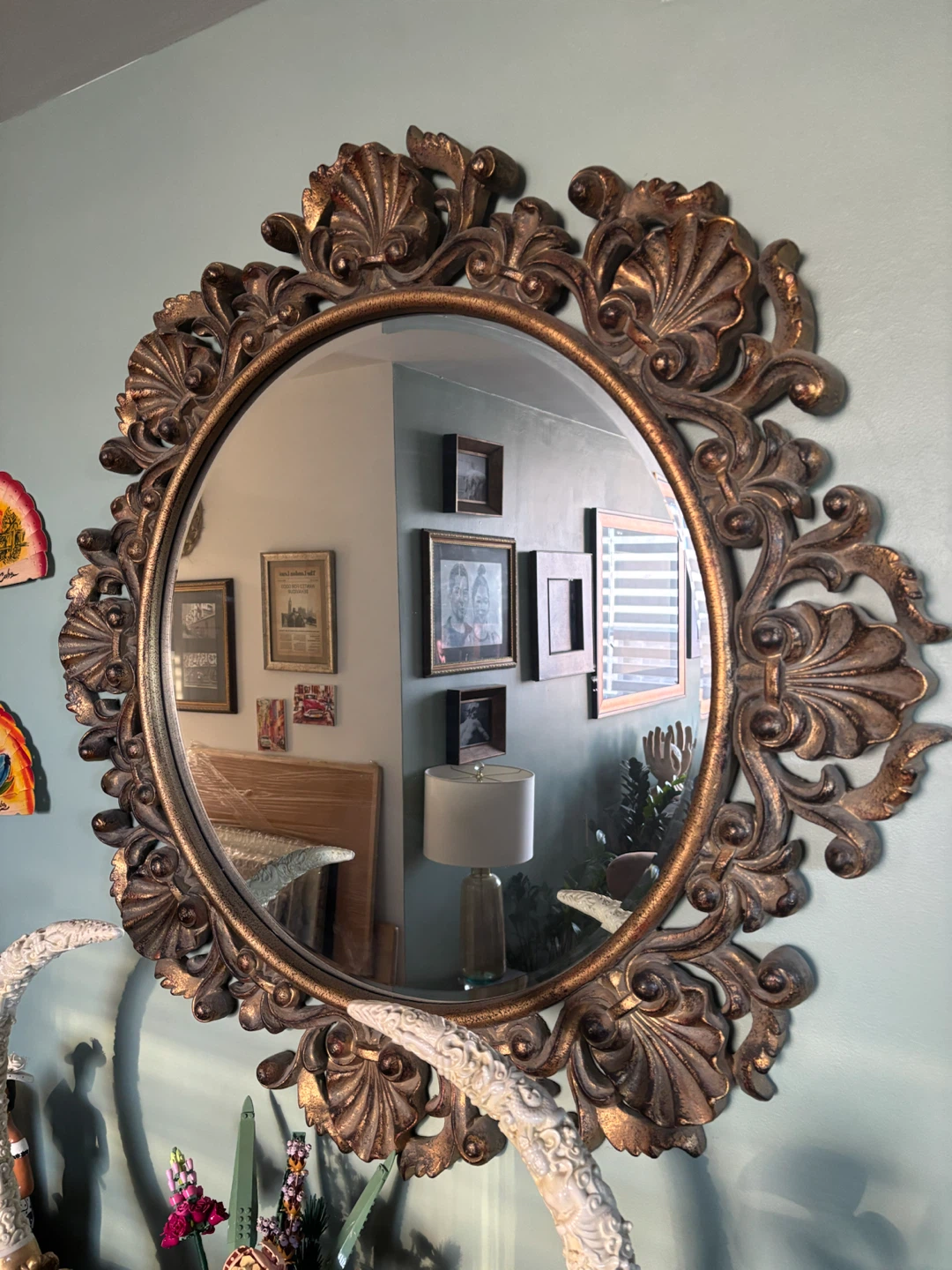 Ornate Decorative Round Wall Mirror
