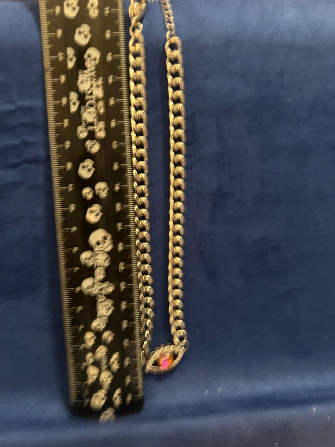 Gold-Tone Chain Necklace with Evil Eye Pendant - photo 3