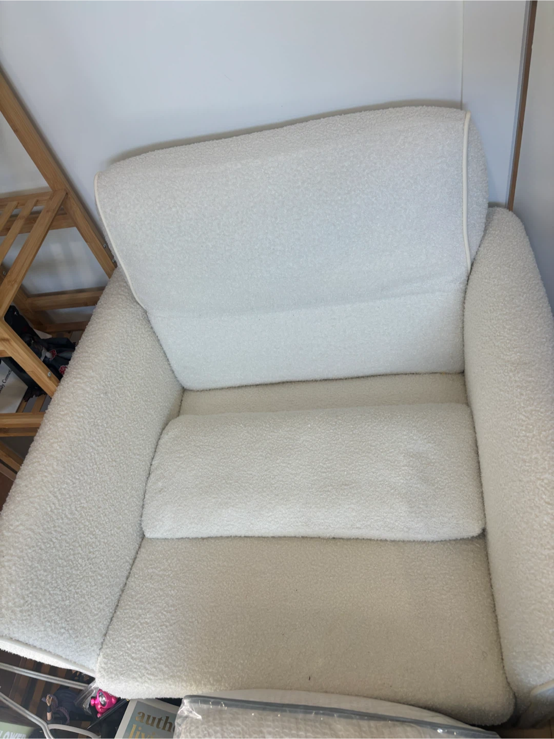 White Boucle Armchair