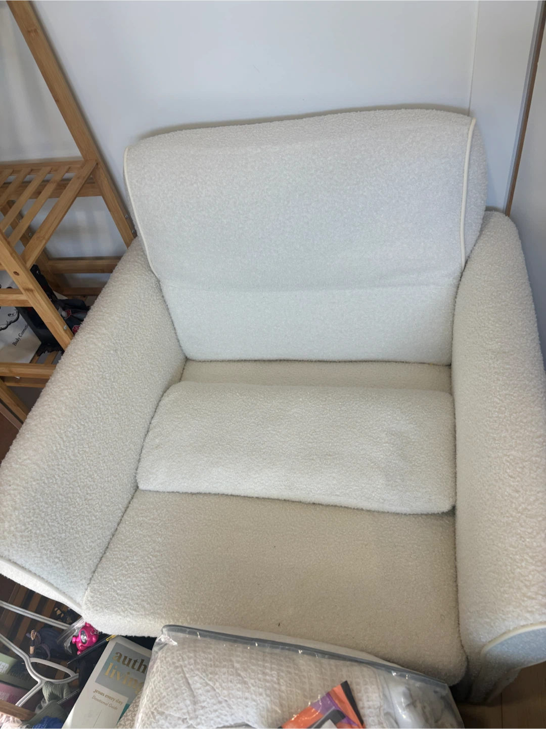 White Boucle Armchair - photo 2