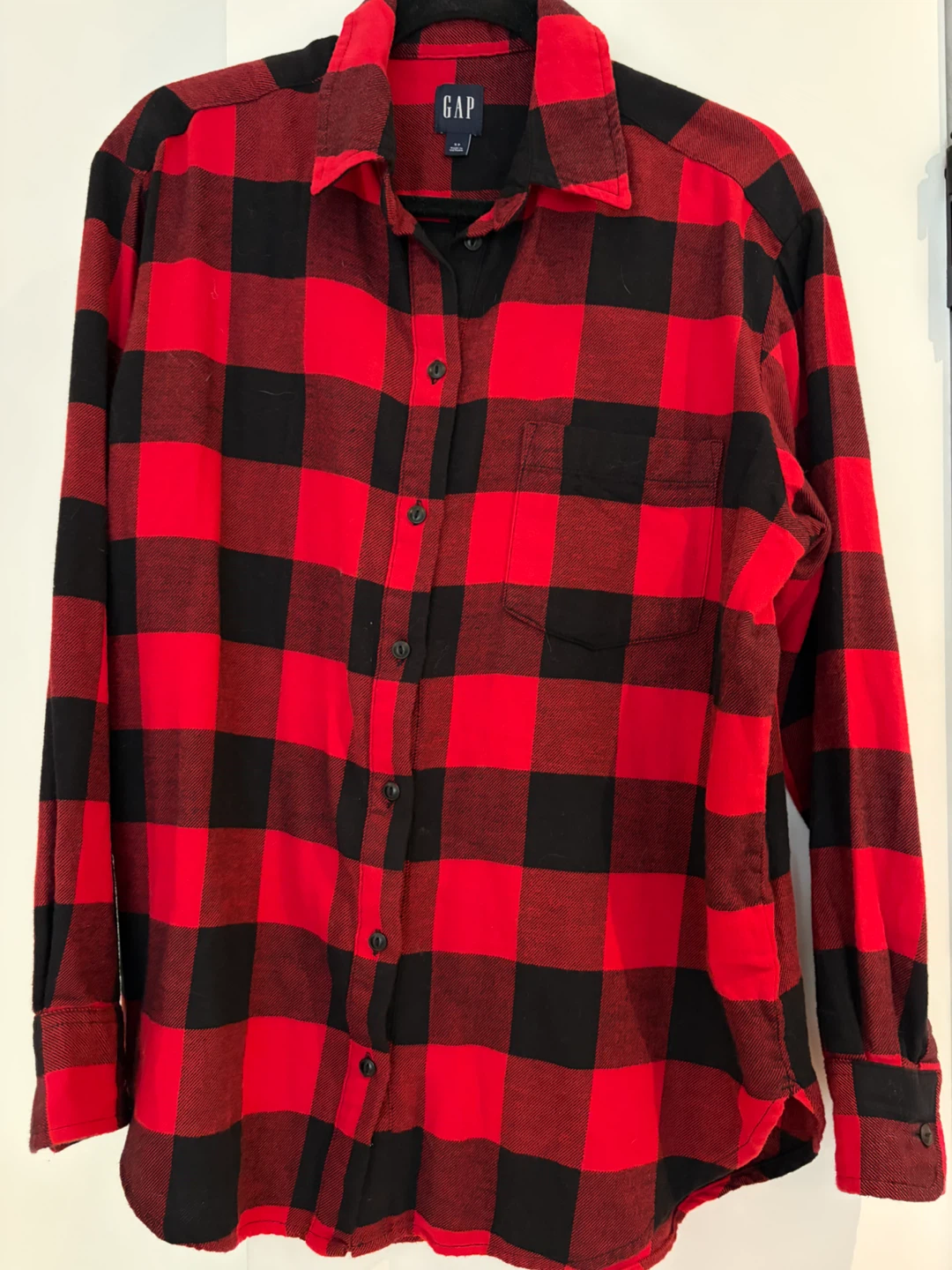Gap Red and Black Buffalo Check Flannel Shirt