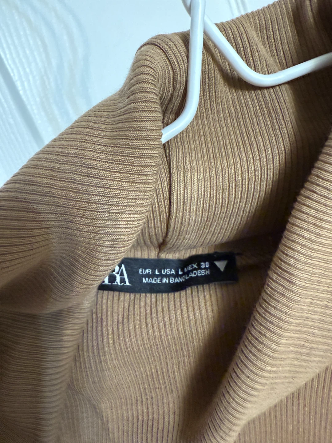 Zara Brown Turtleneck Ribbed Top - photo 2