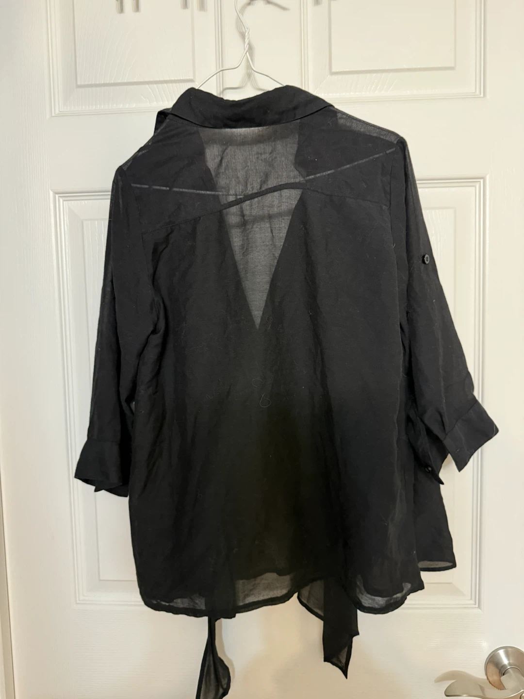 Cecil McBee Black Sheer Blouse