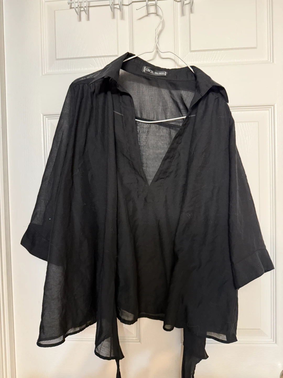 Cecil McBee Black Sheer Blouse - photo 2