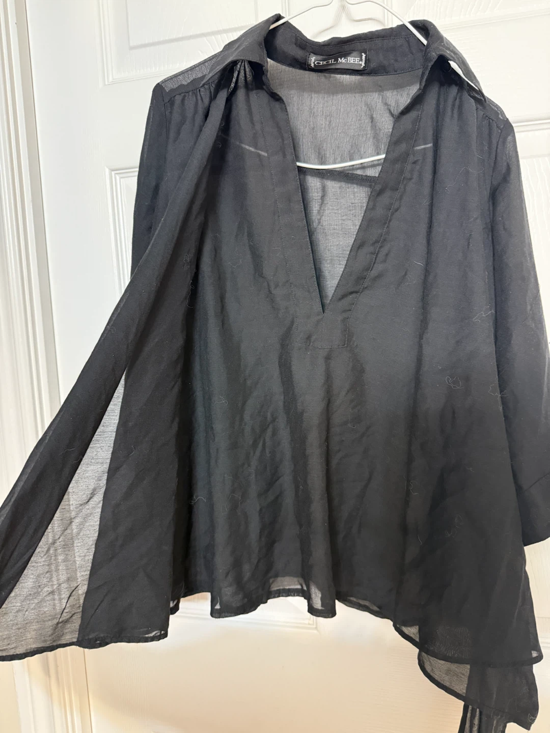 Cecil McBee Black Sheer Blouse - photo 3
