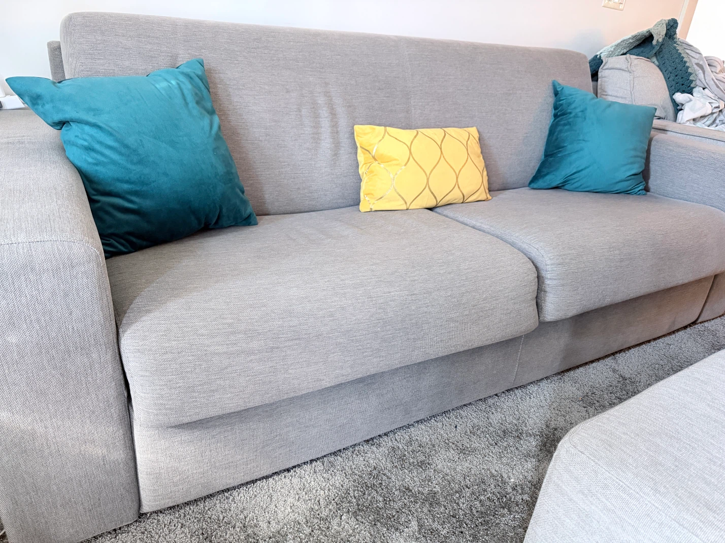 Gray Sleeper Sofa with Matching Ottoman - photo 2