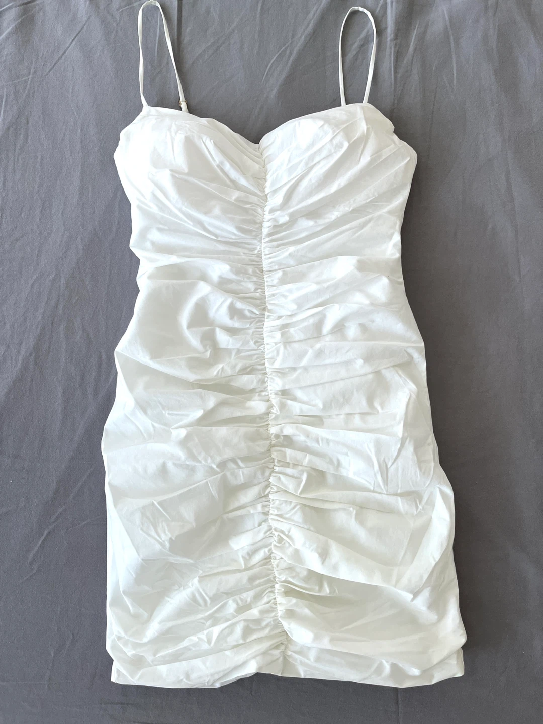 Aritzia Babaton White Ruched Mini Dress – Size 0 - photo 2